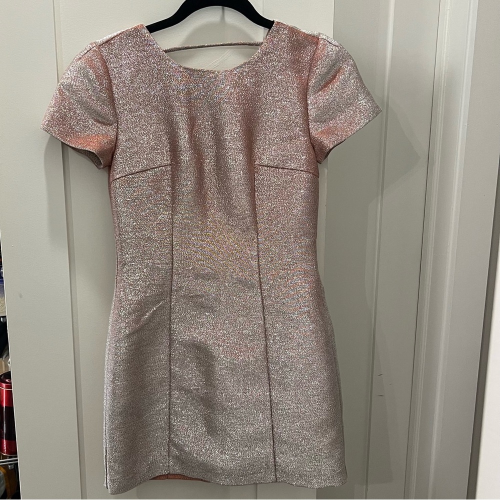 Shimmering Pink Short Sleeve Dress